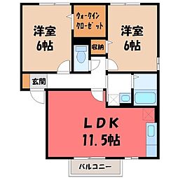 メゾンベールA 2LDKの間取図画像