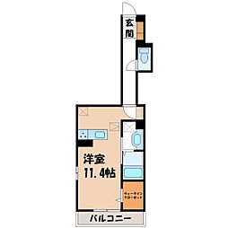 La Maison 表町 ワンルームの間取図画像