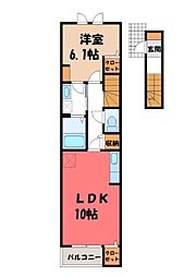 ルミナーレ2 1LDKの間取図画像