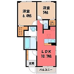 テラス M3 II 2LDKの間取図画像