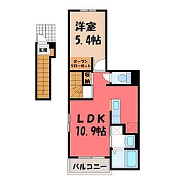 メゾンドソレイユ上大島 1LDKの間取図画像