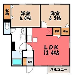 ロイヤルパークC 2LDKの間取図画像