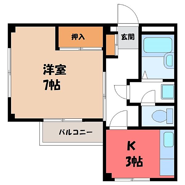 第二サンライフ大嶋 ｜群馬県前橋市朝日町4丁目(賃貸アパート1K・1階・28.17㎡)の写真 その2