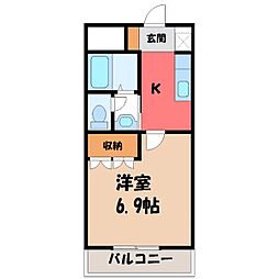 ベル・グラース 1Kの間取図画像