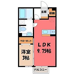 グリーンハイツ 1LDKの間取図画像