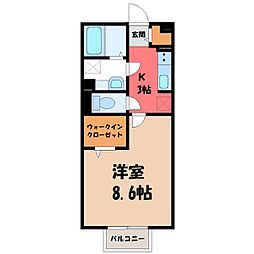 プレシャス育英 1Kの間取図画像
