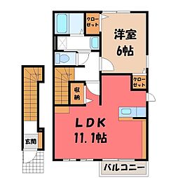 グランデヒル6 1LDKの間取図画像