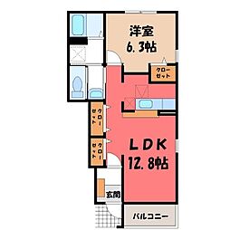 エレガンテフィオーレ1 1LDKの間取図画像