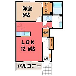 ソレイユコートS 1LDKの間取図画像