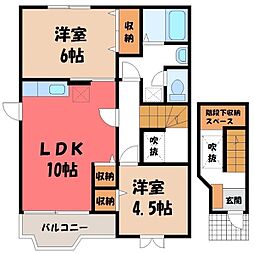 メゾン・カネジョウ 2LDKの間取図画像