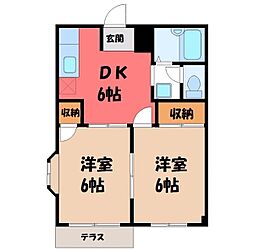 パークタウンA 2DKの間取図画像