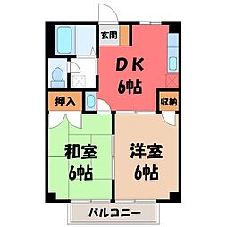 ヴェルドミール渉 2DKの間取図画像