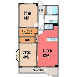 シャルマンコート広沢A 2LDKの間取図画像
