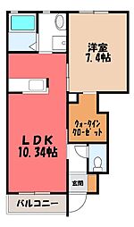 ローズメゾン 1LDKの間取図画像