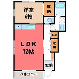 フォレストハウスA 1LDKの間取図画像