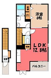 ピアチェーレ野中C 1LDKの間取図画像
