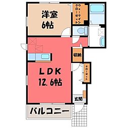 ソレイユコートC 1LDKの間取図画像