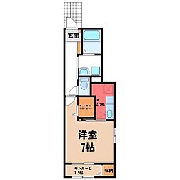 MILLWHEEL2 1Kの間取図画像