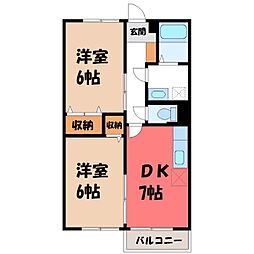ステラコート 2DKの間取図画像