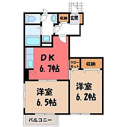 グランシャリオA 2DKの間取図画像