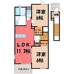 カレントYK 2LDKの間取図画像