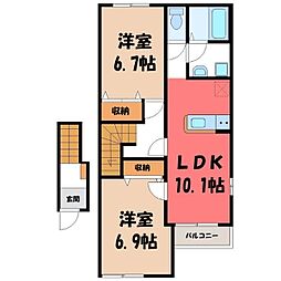 パラモア 2LDKの間取図画像