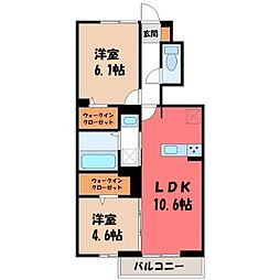 コンドミーニョ ジャルディーニ 2LDKの間取図画像