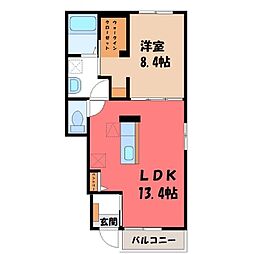 ルミナスローズ 1LDKの間取図画像