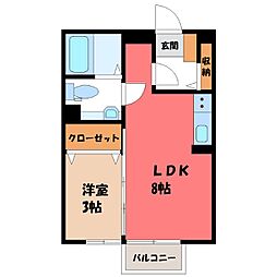 エスポワールA 1LDKの間取図画像