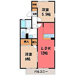 スクエア・ガーデン1 2LDKの間取図画像