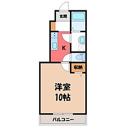 エンタープライズガーデン 1Kの間取図画像
