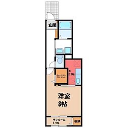 グランヴェール 1Kの間取図画像