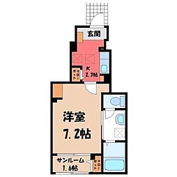 メゾンドエクセル 1Kの間取図画像