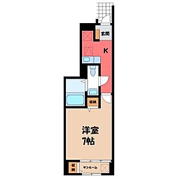 エクラ 1Kの間取図画像