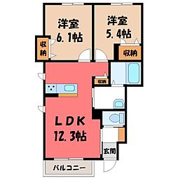 アン・ソレイユ 2LDKの間取図画像