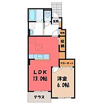 ファミールドエル B  ｜ 群馬県伊勢崎市東小保方町（賃貸アパート1LDK・1階・45.82㎡） その2