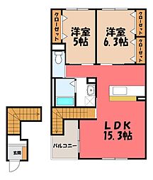 ユニヴァリィ ブリランテ 2階