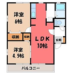 ルミエールいいくらA 2LDKの間取図画像