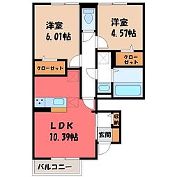 エスポワール・セレーノ1 2LDKの間取図画像