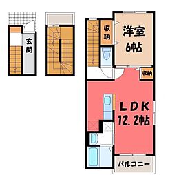 オランジュリー 1LDKの間取図画像