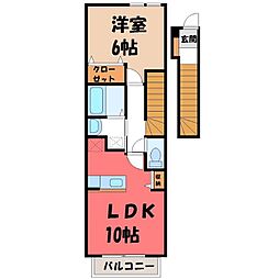 ブルームフィールド1 1LDKの間取図画像