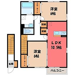 プシュケ 2LDKの間取図画像