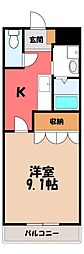 ポンテアルト 1Kの間取図画像