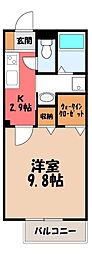 オーク 1Kの間取図画像