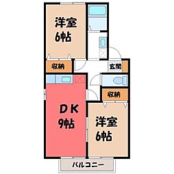 神沢の丘 2DKの間取図画像