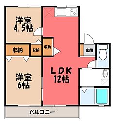 アトレイユD 2LDKの間取図画像