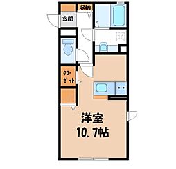 セプトガーデン元総社 ワンルームの間取図画像