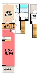 ラフェーラ50 1LDKの間取図画像