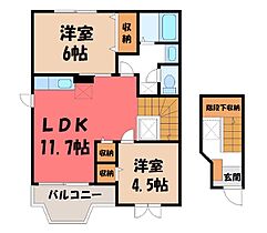 群馬県前橋市六供町3丁目（賃貸アパート2LDK・2階・58.12㎡） その2