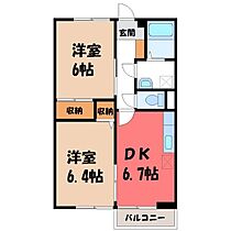 群馬県伊勢崎市連取元町（賃貸アパート2LDK・1階・47.23㎡） その2